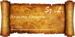 Szuszky Levente névjegykártya