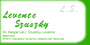 levente szuszky business card